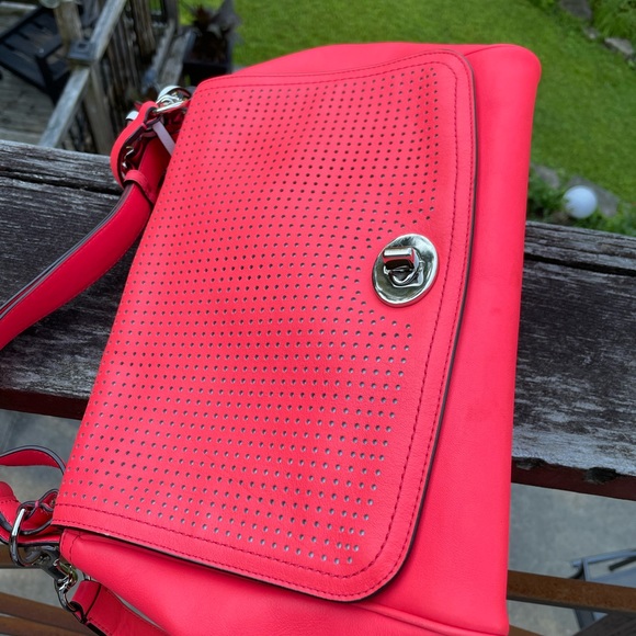 Coach Legacy Romy Perforated Leather Watermelon Satchel 22386 - Picture 8 of 8